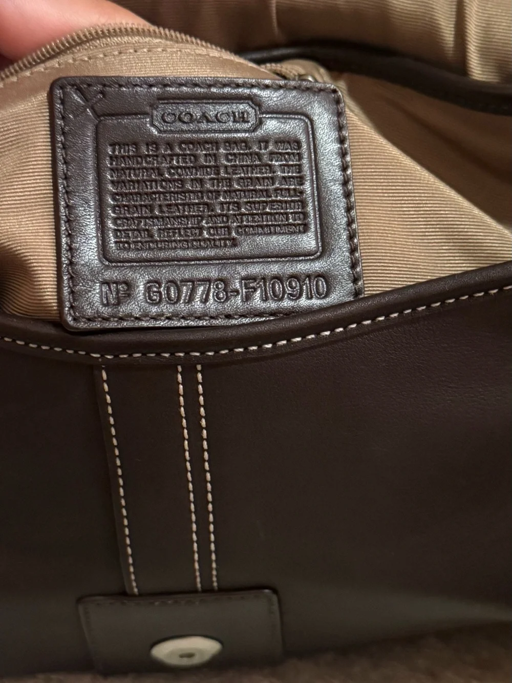 Coach Dark Brown Leather Shoulder Bag with Matching Wallet